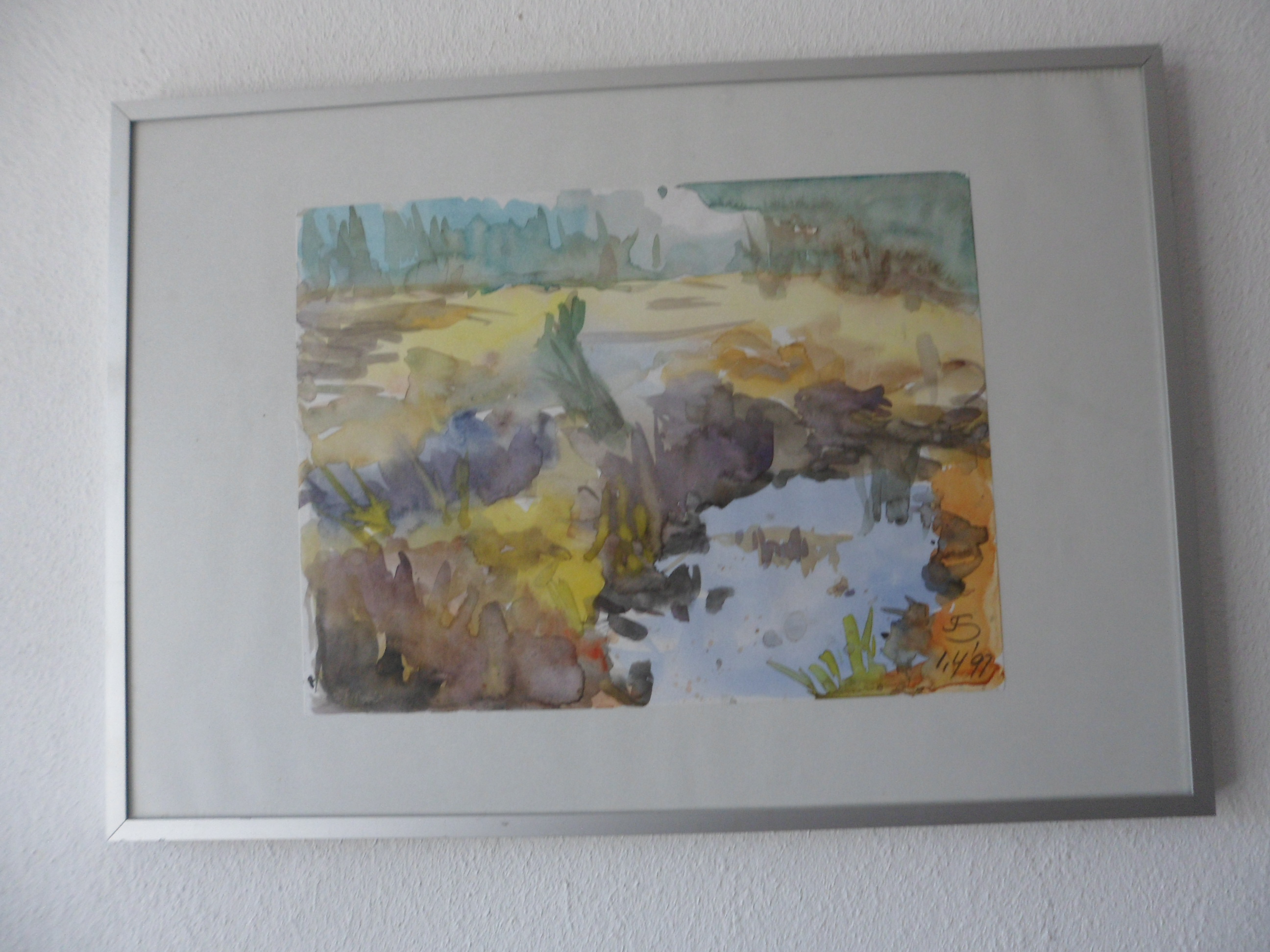 Niet of onleesbaar gesigneerd - Gesigneerd met J.S, waterplas kopen? Bied vanaf 1!