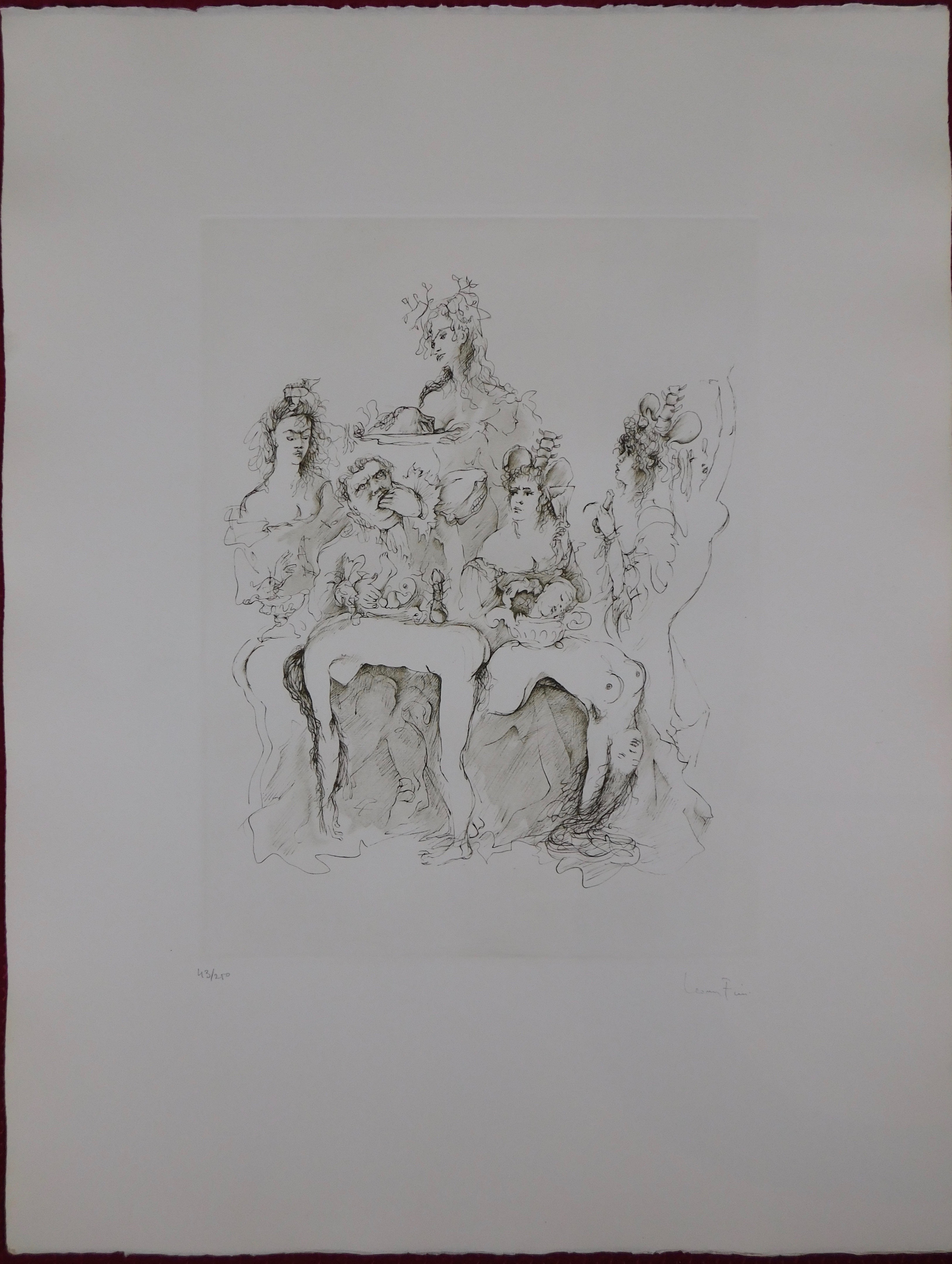 Leonor Fini - Croqius: Diner verkocht voor € 75!