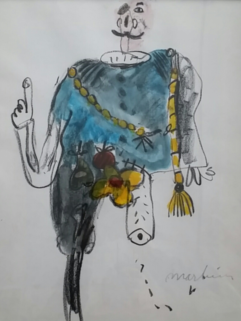 Anton Martineau - Gouache op papier verkocht voor € 150!