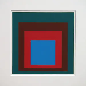 Josef Albers - Hommage aan het Plein - Beschermd Blauw - Zeefdruk - 1977 kopen? Bied vanaf 180!