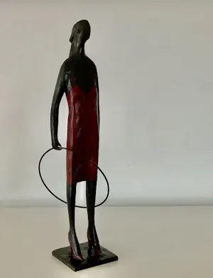 Jan de Graaf - Vrouw met hoepel in rode jurk kopen? Bied vanaf 875!