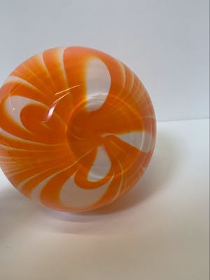 Carlo Moretti - Murano oranje witte vaas kopen? Bied vanaf 50!