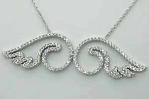 49 - Elegant 14 karaat wit gouden collier met engelen vleugels kaufen? Bieten Sie von 130!
