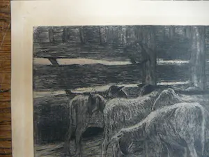 Anton Mauve (sr.) - Geiten in stal kopen? Bied vanaf 30!