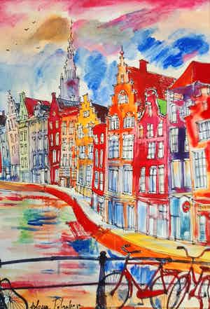 Elena Polyakova - Kleurige Amsterdam verkocht voor € 45!