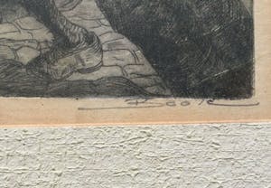 Dirk Boode - Voedselhalers winter 1944-45 | historische ets - ingelijst kopen? Bied vanaf 49!