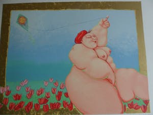 Ada Breedveld - Zeefdruk,Titel, "Vlieger". kopen? Bied vanaf 50!