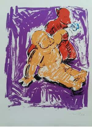 Jörg Immendorff - LIDL - BILD FÜR UNICEF, signiert, datiert und e.a. verkocht voor € 750!