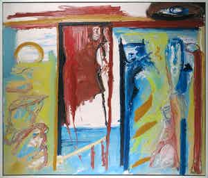 Han Sterk - Olieverf op paneel, Z.T. Abstracte compositie - Ingelijst (Zeer groot) verkocht voor € 1!