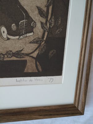 Laetitia de Haas - Ingelijste ets en aquatint , Jeugdherinnering - 1979 – nr. 1 van 150 ex. kopen? Bied vanaf 35!