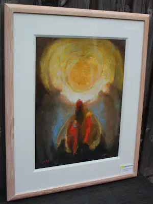 Han Mes - Ingelijste olieverf op papier: Varen naar het licht kopen? Bied vanaf 295!