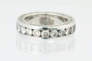 85 -Exclusieve 14 krt witgoud & diamant "dubbele" alliance ring - 3ct briljant!! kopen? Bied vanaf 1470!