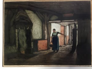 Tjeerd Bottema - Boerendeel in Laren - kleurenets/aquatint kopen? Bied vanaf 60!