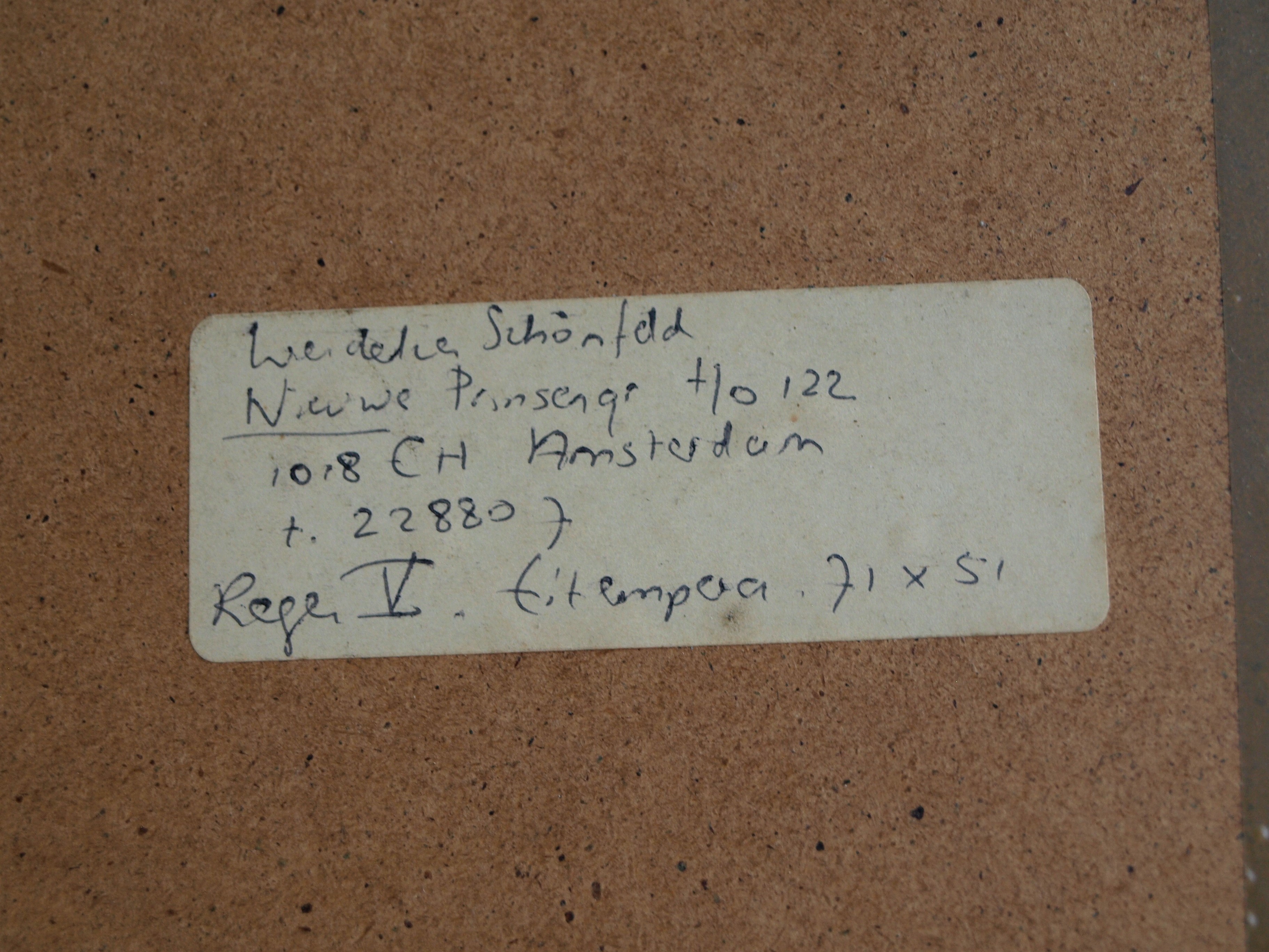 Wendelien Schonfeld - Tempera , Regen V – gesigneerd & ingelijst – ca 1985 kopen? Bied vanaf 50!