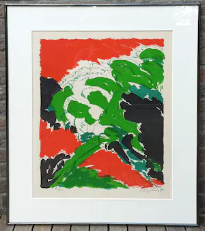 Buy Maurice Wyckaert - Lyrisch abstract drieluik, 3x litho (mooi ingelijst, groot)? Bid from 795!