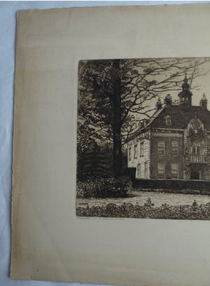 Johannes Josseaud - Ets , Raadhuis Heemstede – ca. 1925 kopen? Bied vanaf 30!