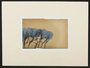 Karl Bohrmann - Ölkreide auf Papier, Bäume blau-grau kopen? Bied vanaf 450!