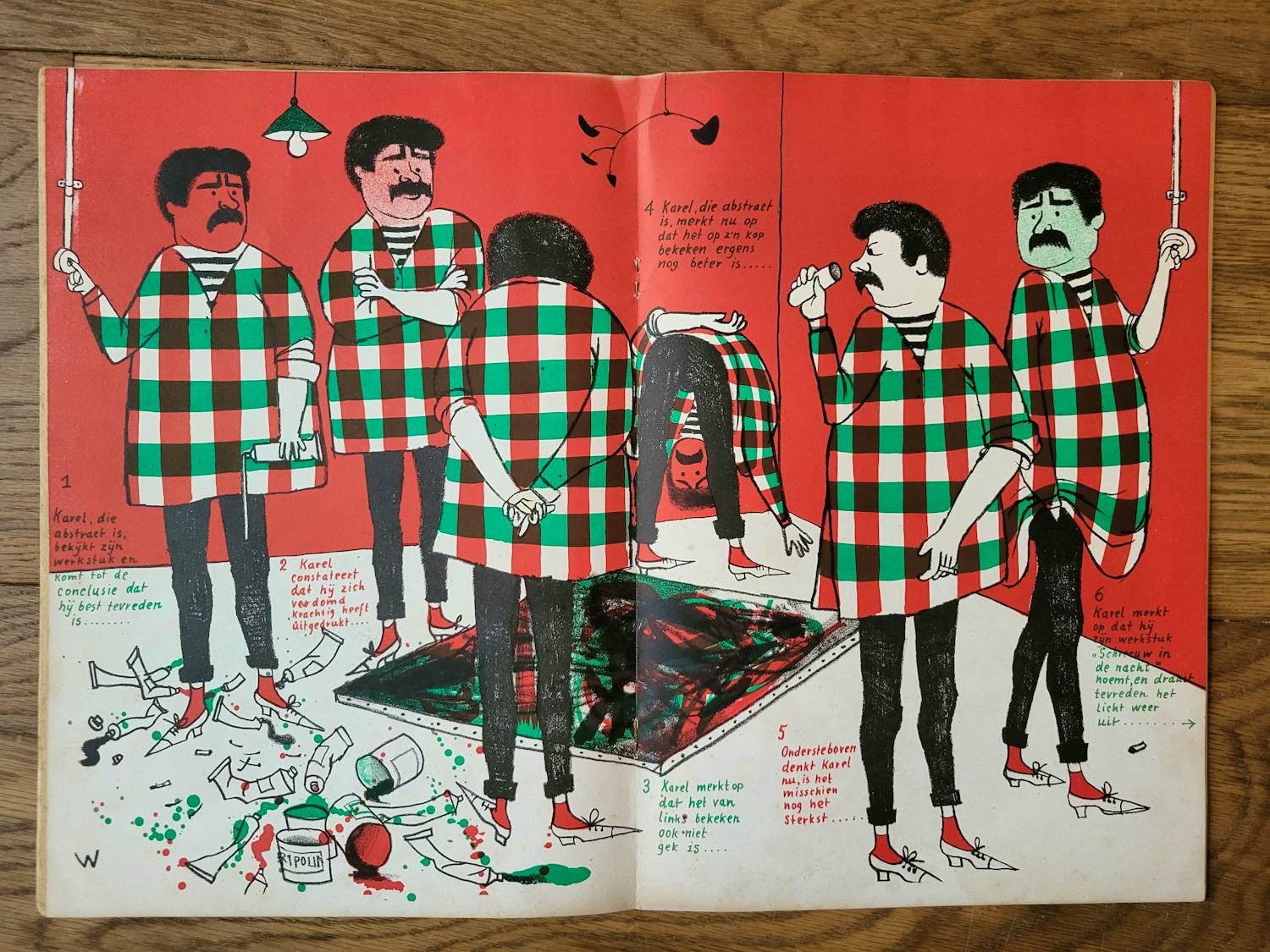 Nicolaas Wijnberg - De Vlekker- zeldzame spotprent op Karel Appel kopen? Bied vanaf 75!