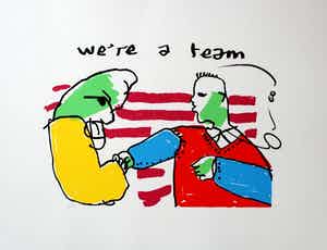Herman Brood - grote zeefdruk: We're a team verkocht voor € 275!