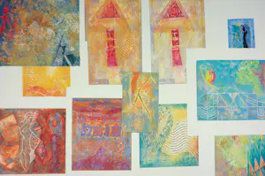 Chabab Tayefeh Mohajer - Gemengde druktechniek, Lot van 11 abstracte composities + boek kaufen? Bieten Sie von 300!