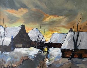 Toon Koster - winterse zonsondergang kopen? Bied vanaf 145!