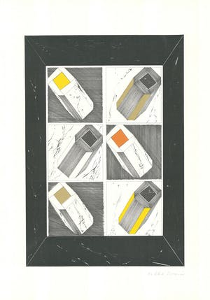 Betha Sarasin - Handgesigneerde lithografie: Geometrische compositie kopen? Bied vanaf 10!