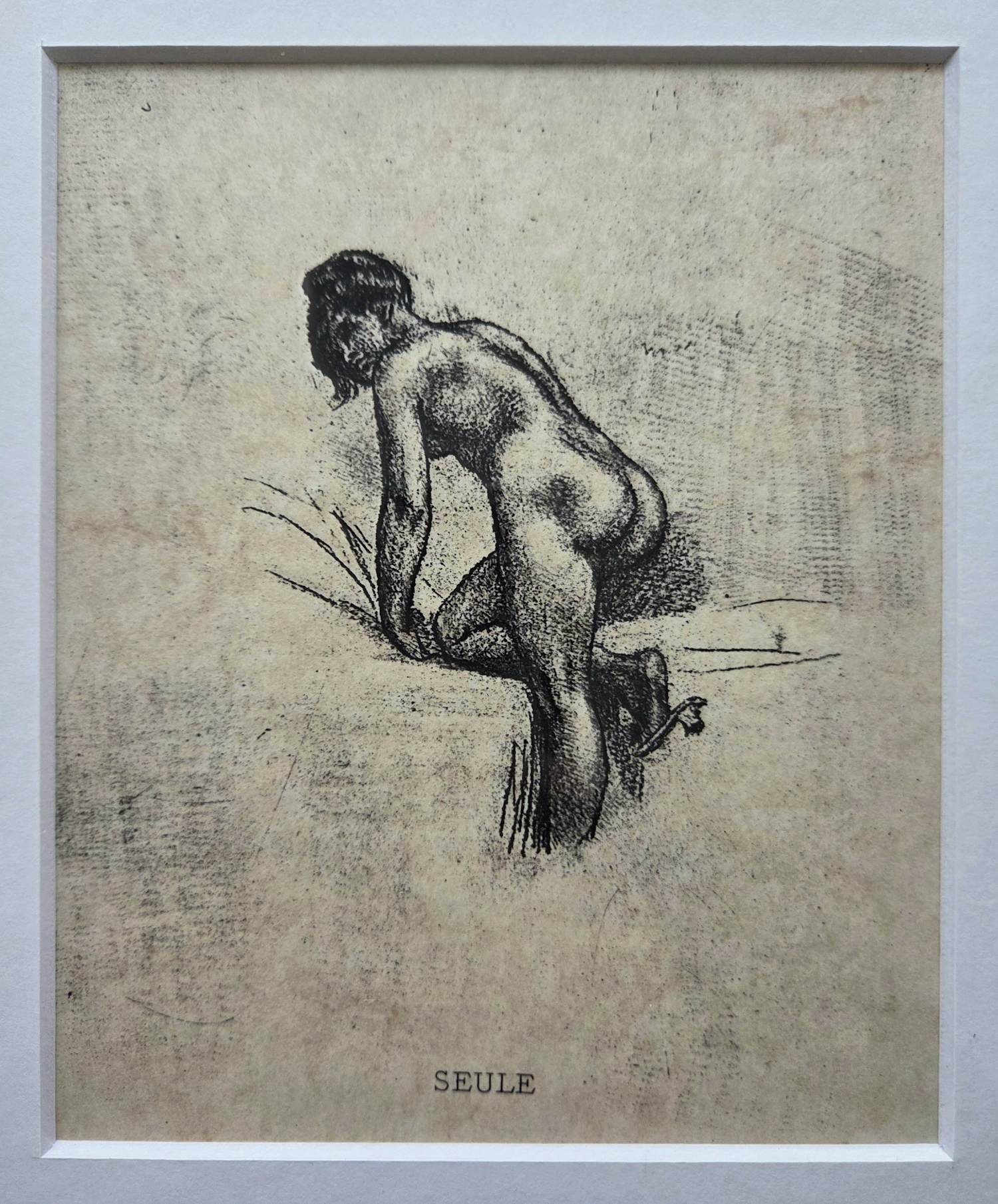 Felicien Rops - Seule. 1908. Ingelijst. kopen? Bied vanaf 89!
