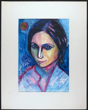 Joe Wols - Aquarel op papier, Portret Marlies kopen? Bied vanaf 1!