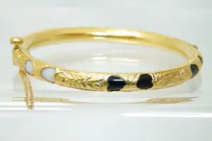 21 - Gedeeltelijk 20 karaats geelgouden armband met kunststof kern kopen? Bied vanaf 720!