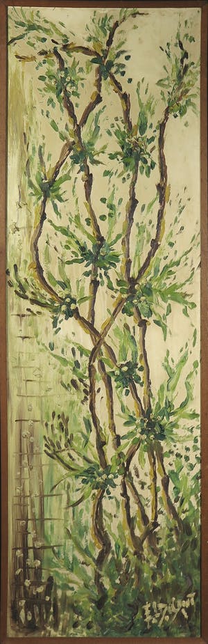 Niet of onleesbaar gesigneerd - Olieverf op paneel, Bomen - Ingelijst kopen? Bied vanaf 1!