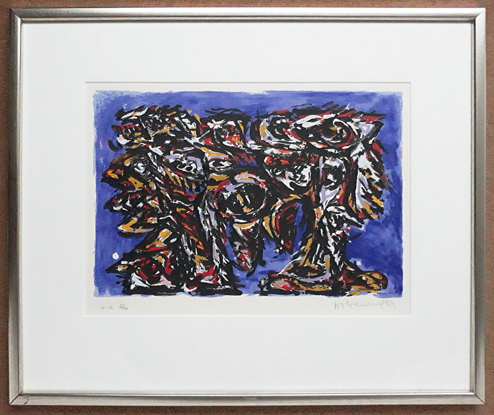 Theo Wolvecamp - Abstracte compositie, zeefdruk (prachtig ingelijst) kopen? Bied vanaf 275!