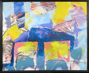 Marjan Nagtegaal - Acryl op paneel, De Roze Kooi - Ingelijst verkocht voor € 50!