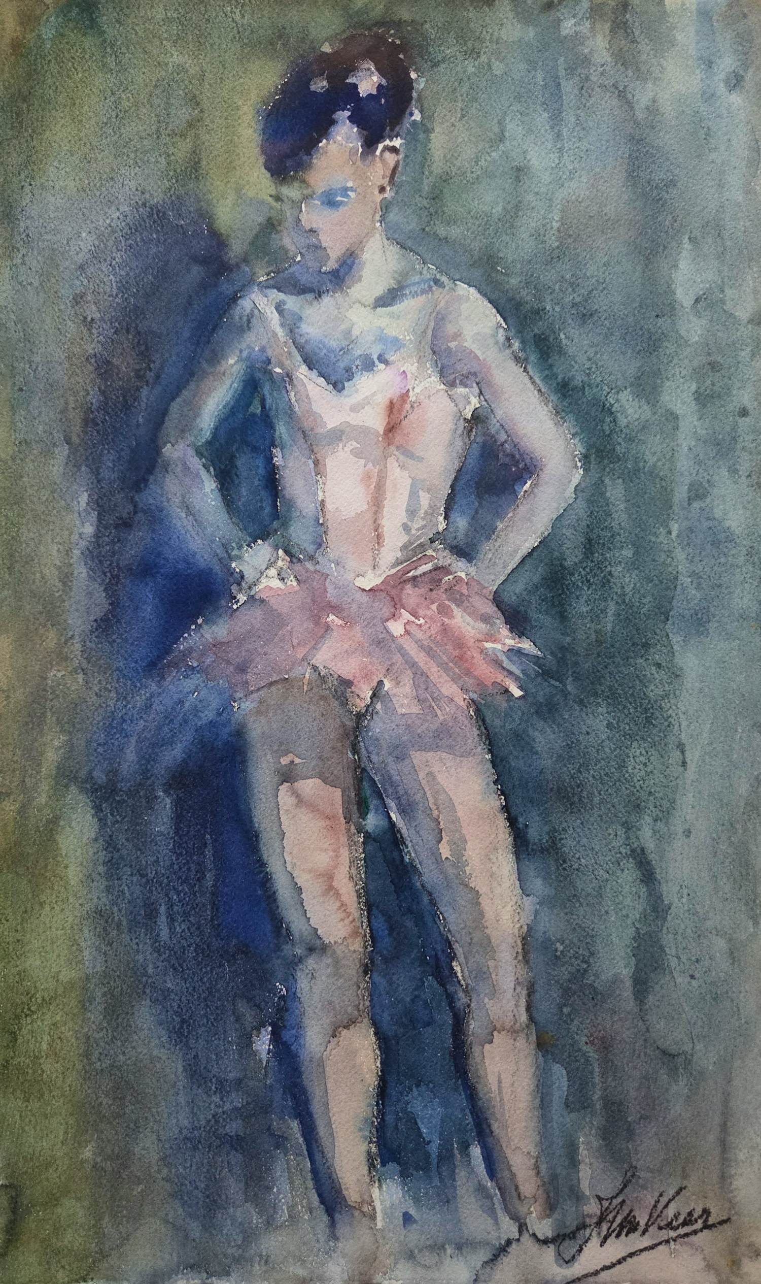 Jan van der Veer - Ballerina. Aquarel. kopen? Bied vanaf 89!