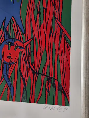 Corneille - Le chien bleu - Gesigneerd - 1990 - Groot Werk kopen? Bied vanaf 1150!