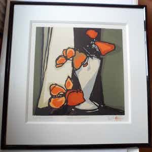 Fon Klement - Boardsnede, Les fleurs ? verkocht voor € 120!