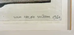 Willem Van Hecke - Olieverf op papier op paneel, Abstracte compositie - Ingelijst kopen? Bied vanaf 750!