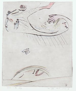 Henk Visch - Handgekleurde ets, De weg nr. 12 kopen? Bied vanaf 40!