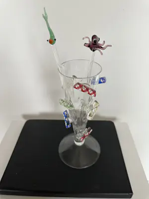 Borek Sipek - 2 sierglazen met ornamenten in diverse kleuren. kopen? Bied vanaf 195!