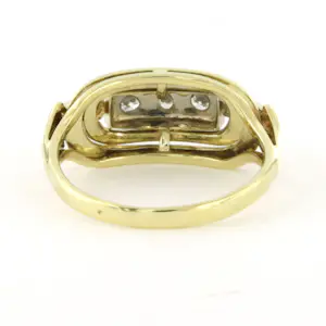 14k bicolour gouden ring met briljant geslepen diamanten tot. 0.12ct kopen? Bied vanaf 310!