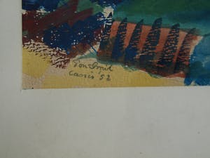 Ton Smit - Gouache , Stadsgezicht – gesigneerd & ingelijst – 1952 kopen? Bied vanaf 40!