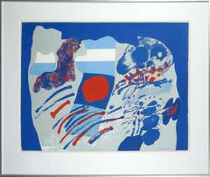 Jef Diederen - Litho, Zonder titel - Ingelijst verkocht voor € 20!