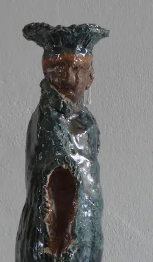 Couzijn van Leeuwen - 2 keramisch geglazuurde chinese beeldjes kopen? Bied vanaf 400!