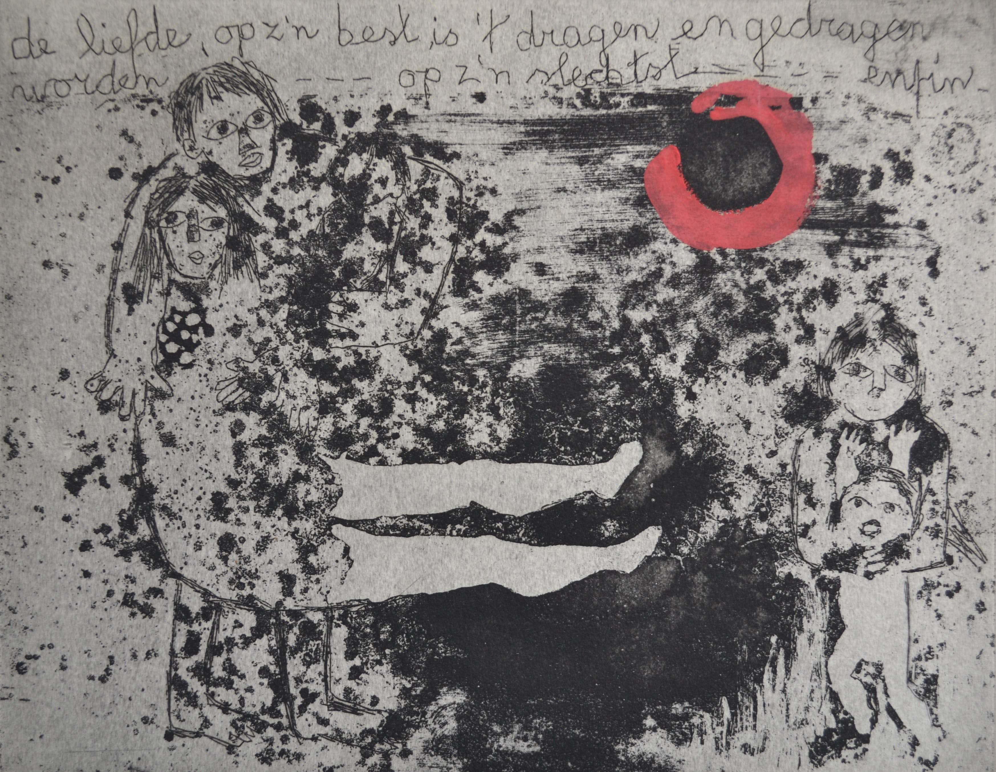 Ans Wortel - Ets - Gesigneerd en genummerd - Liefde kopen? Bied vanaf 1!