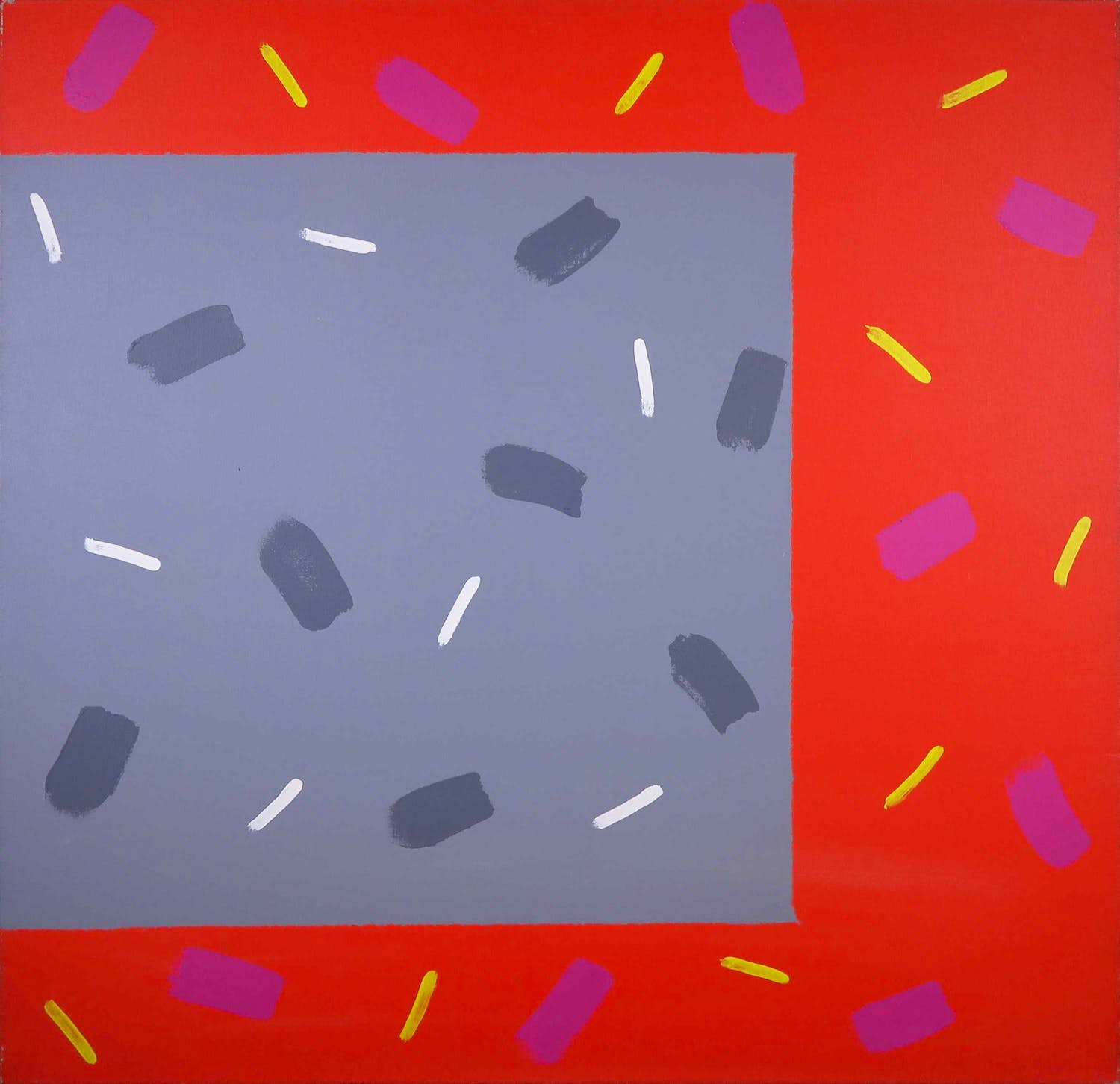 Hugo van Valkenburg - Acryl op doek, Het grijs van kleur (oranje) (Groot) kopen? Bied vanaf 1!