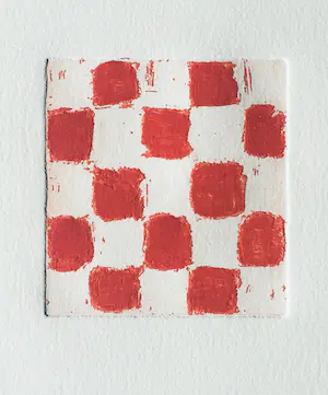 JCJ VANDERHEYDEN - handgesigneerde ets - 'Red checkerboard' - 2011 kopen? Bied vanaf 395!