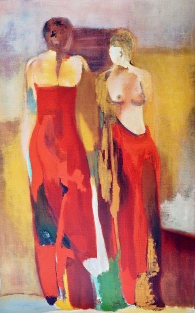 Hans van den Berg - Twee vrouwen in Toulon - Grote kleurenzeefdruk kopen? Bied vanaf 19!