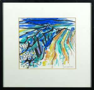 Kees Bastiaans - Aquarel, Landschap - Ingelijst verkocht voor € 35!