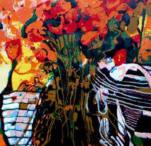 Kees van Bohemen - Ingelijste litho: Bloemen - 1976 verkocht voor € 225!