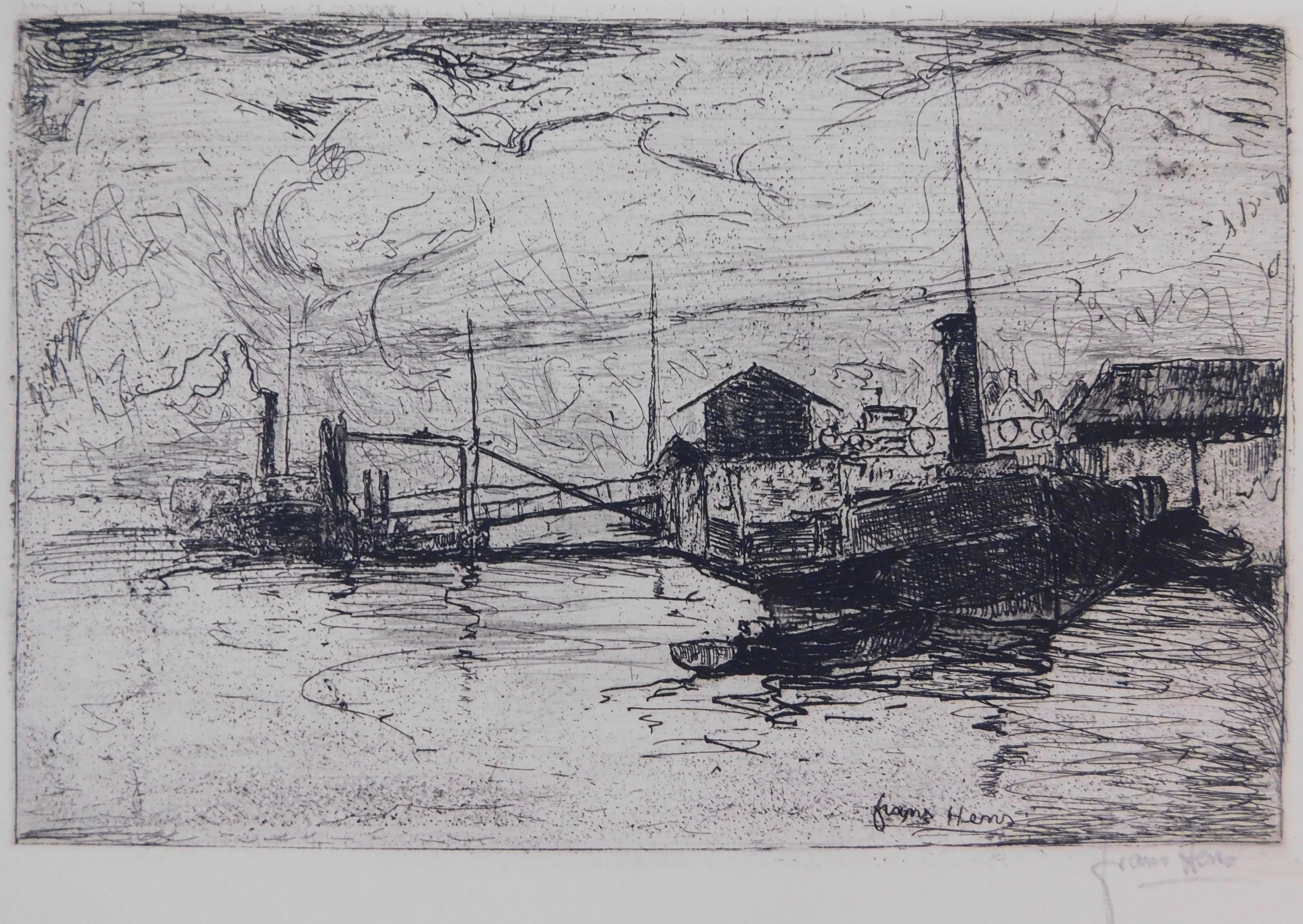 Frans Hens - Boat in the harbor kopen? Bied vanaf 20!