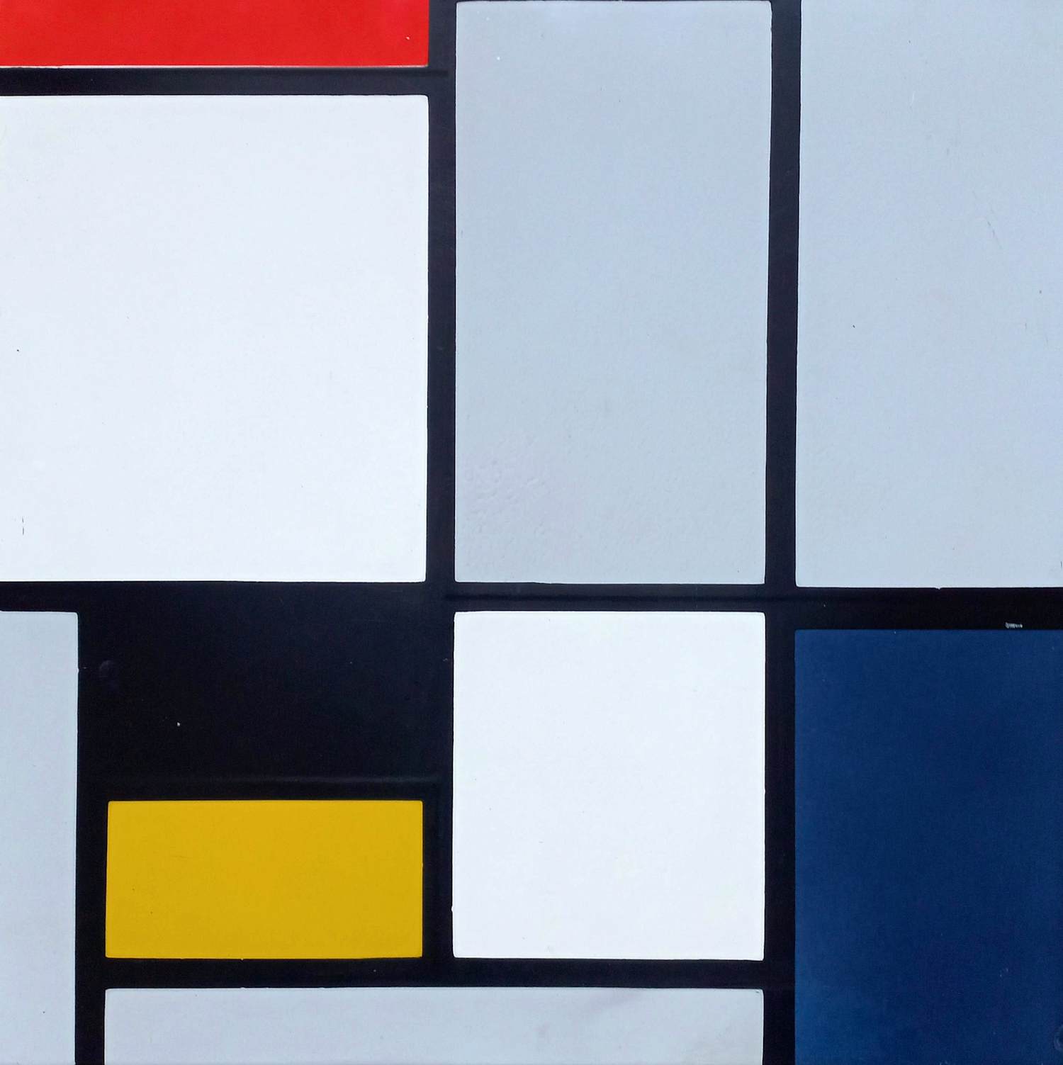 Piet Mondriaan - Tableau No. III, with Red, Black,Yellow,Blue and Gray, emaille op metaal (unica) kopen? Bied vanaf 495!